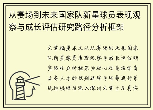 从赛场到未来国家队新星球员表现观察与成长评估研究路径分析框架